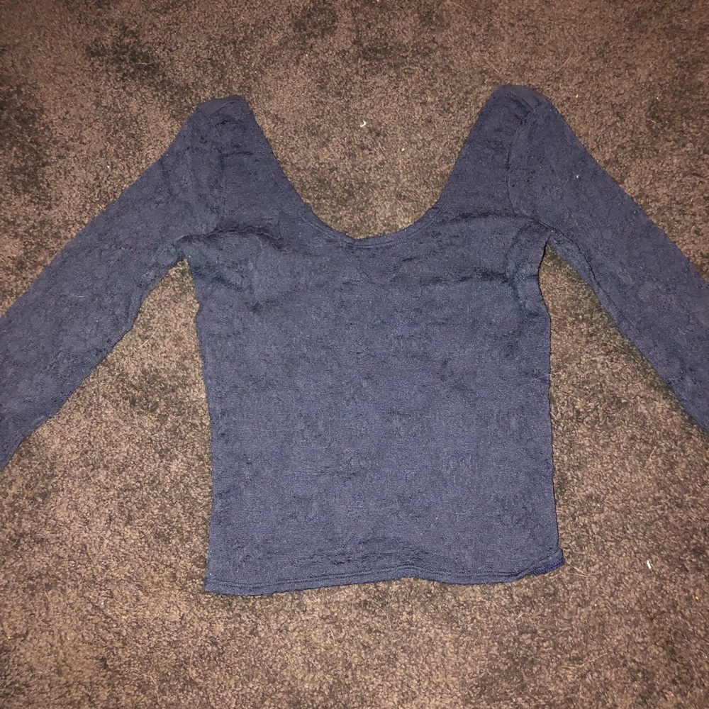 Hollister navy blue crop top